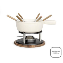 Traditional fondue set - LIVOO - MEN426C - 2.6L - 6 people - Enameled cast iron - 6 forks - Caquelon compatible with all heat sources
