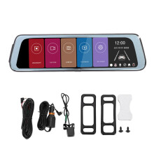 Night Vision Dash Cam Full Touch Display Rear View Mirror Camera Front And Rear Recording Parking Assistance Wireless Connectivity Voice Control