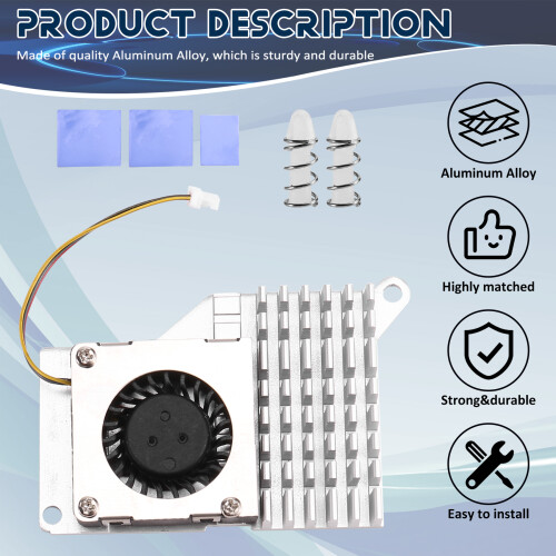 For Raspberry Pi 5 Pi5 Active Cooler with Speed Cooling Fan Radiator Heatsink 1