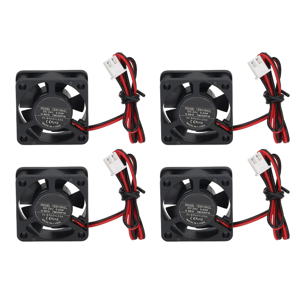 3010 Dc Brushless Fan 24V 30X30x10mm Low Noise Cooling Fans 4 Pack 3141372626430