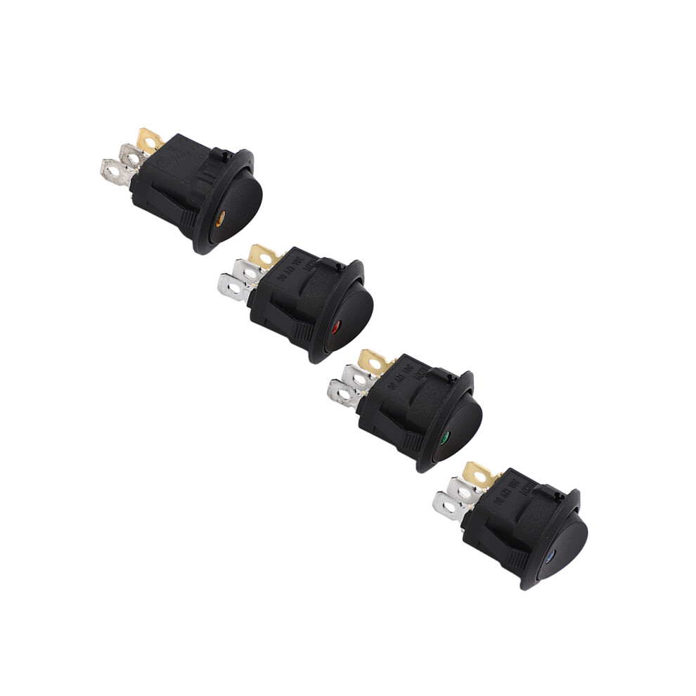 20Pcs 3Pin 12V Round Abs Rocker Switch On/Off Led For Car Rv Machinery Black 9471371536480