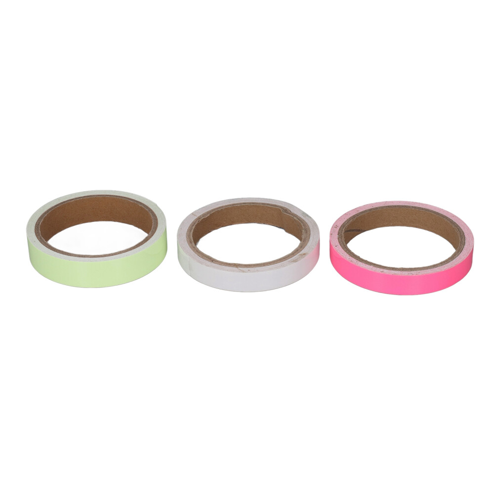 3Pcs 16.4Ft Fluorescent Luminous Reflective Tape Green Blue Pink Pvc 0.8In 8471372537906