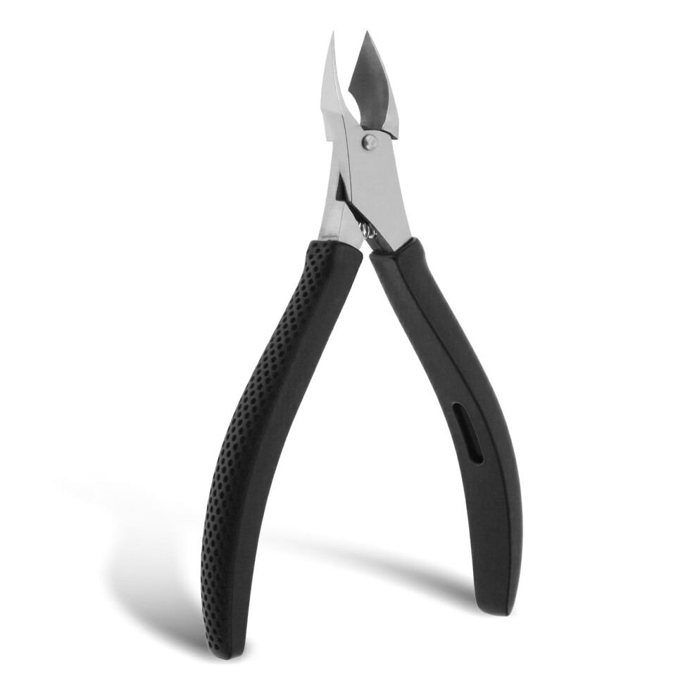 Professional Stainless Steel Cuticle Nippers with Precision Half Jaw and Ergonomic Silicone Grip