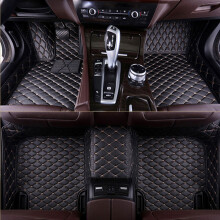 Custom Fit Leather Car Floor Mats for Seat Ibiza 20172023, Waterproof Nonslip Luxury Black Beige Set