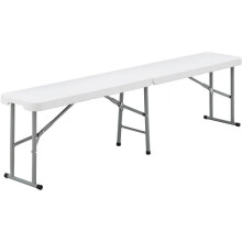 Klappbarer Empfangstisch - TERRANOVA - Weiß - Stahlgestell und Sitz aus Polyethylen PEHD - 4 Personen - 180x28xH43 cm