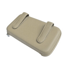 Car Tissue Holder Microfiber Leather Visor Hanging Box Beigh