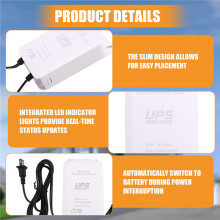 12V-2A Uninterruptible Power Supply UPS Battery Backup Interface, Security Camera UPS Battery Backup Protector US Plug