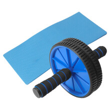 Blue Abdominal Exerciser With Smooth Wheels For Core Workout, Dual Wheel Design Ensures Stability And Safety, Ideal Fitness Device For Targeted Traini