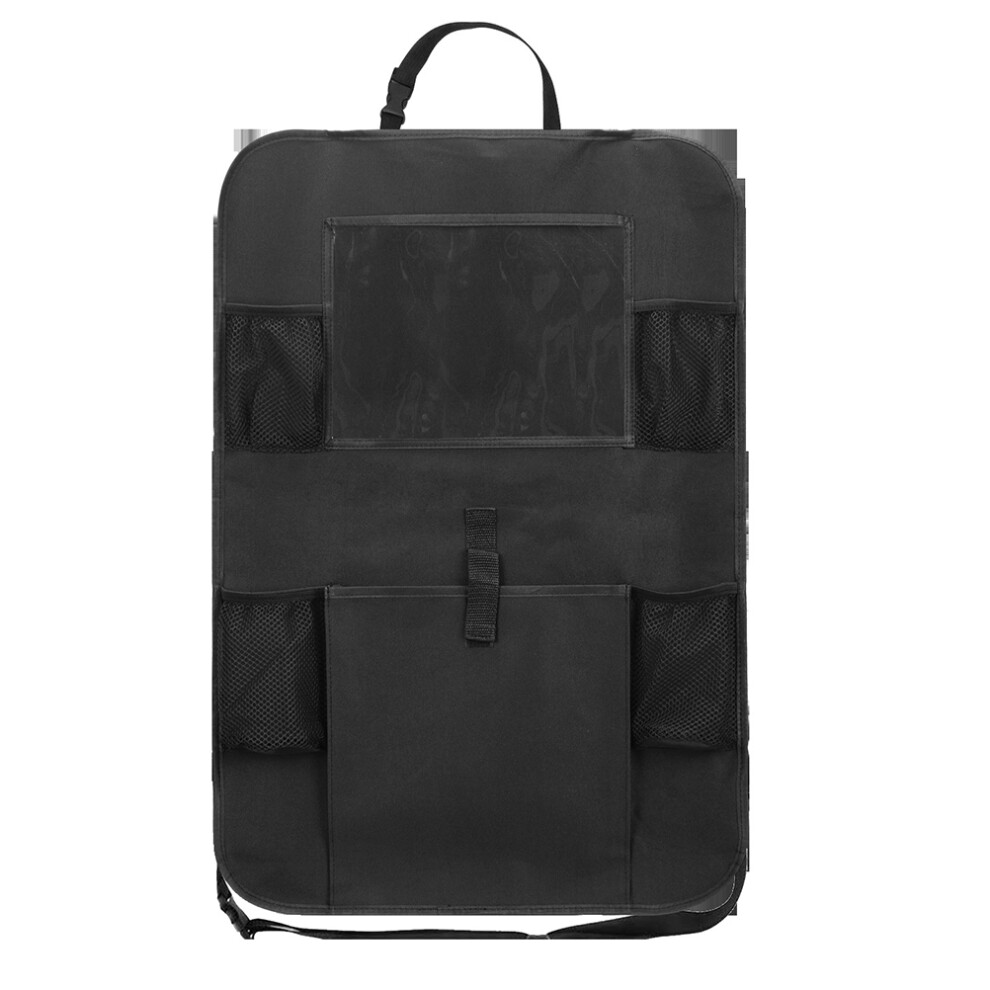 Kids Car Seat Organizer With Touch Screen Tablet Holder Waterproof Storage Compartments Seat Back Protectors Kick Mats Dur Fabric Easy To Clean Adj