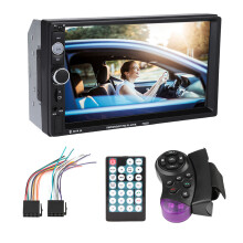 Autoradio HD con schermo touch screen, doppio DIN, lettore multimediale con radio FM, ingresso USB, Mirror Link e compatibilità con telecamera di