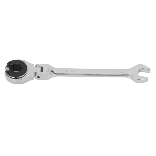 Versatile 12mm Flare Nut Wrench with Adjustable Angle Ratchet