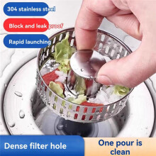 Colador de desagüe para fregadero de cocina 3 en 1, tapón de acero inoxidable 304, antiobstrucción.
