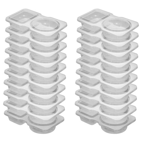 40PCS Reusable Snack Containers, 2-Compartment Dipping Containers with Lid for Refrigeration,Sauce Dip Case