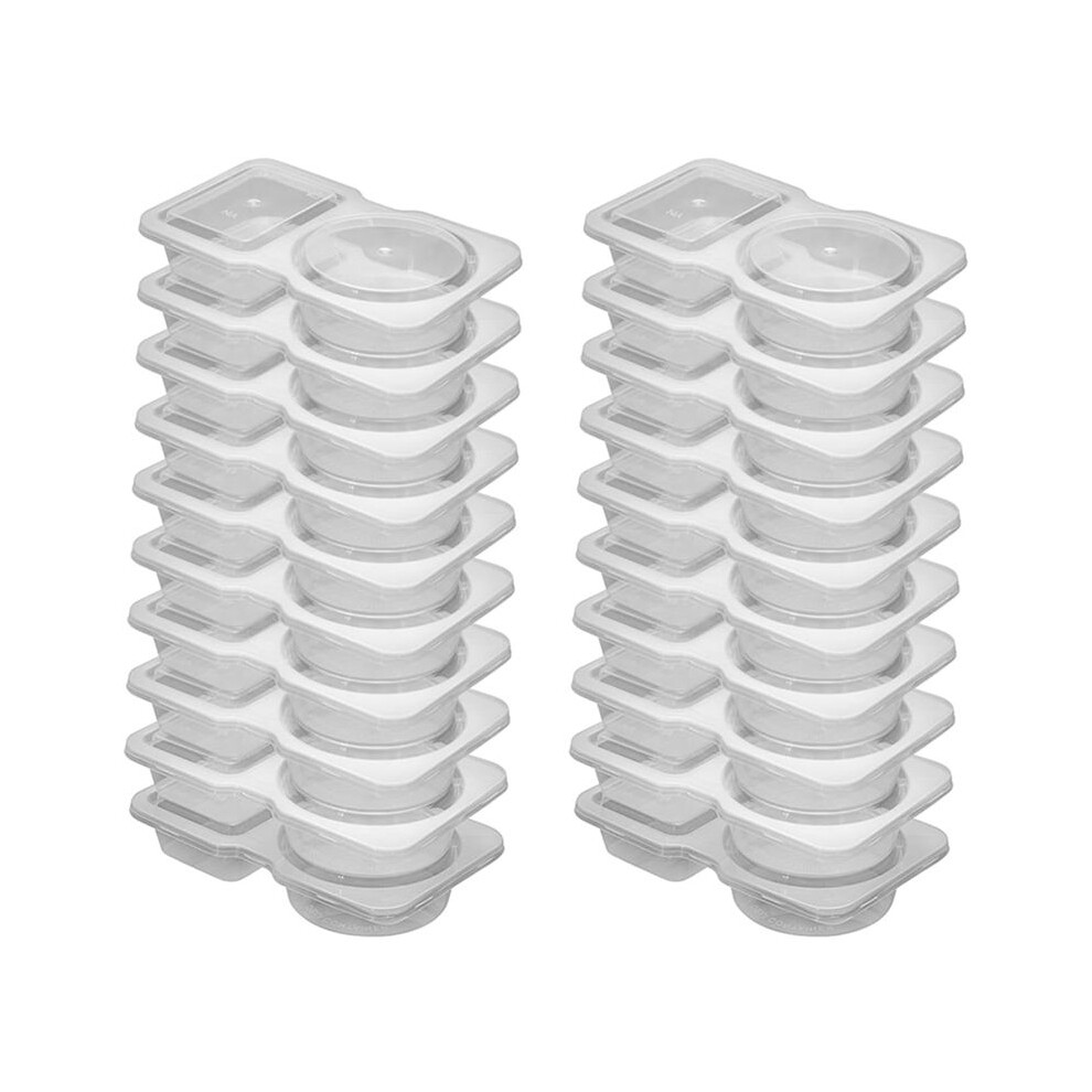40Pcs Reusable Snack Containers, 2-Compartment Dipping Containers With Lid For Refrigeration,Sauce Dip Case Tauoh