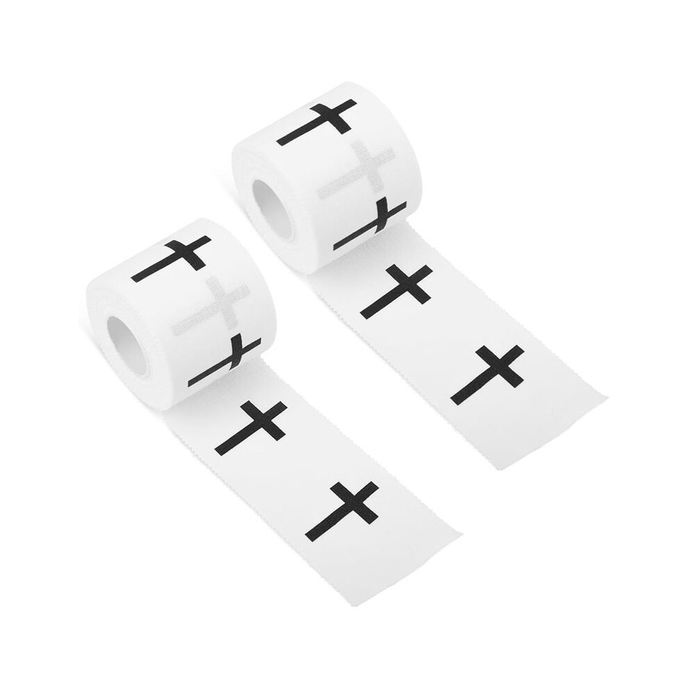 Wella Elements 2 Roll Christian Athletic Tape, 23Ft Serrated Edges Skin-Friendly Cotton Sport Wrist