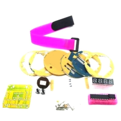 DIY Kit Watch Electronic Clock Single-Chip LED Digital Electronic Watches Clock Module with Cover Strap Color Random