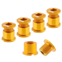 MUQZI 5Pcs Chainring Bolts Set 8.5mm Double Chainring Screws for Road and Mountain Bikes Gold