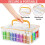 Acrylic Paint Storage Box for 2 Fl. Oz Acrylic Paints, 48 Bottles Capacity, Brushes  Organizer with Handle 3