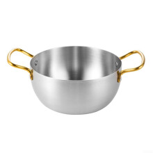 Stainless Steel Ramen Noodle Pot With Handles 20Cm Flat Bottom Korean Cooking Pan For Soup Pasta Curry Home Dorm Office