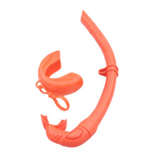 Flexible Rolls Up Silicone Snorkel Swimming Swim Snorkel-Orange