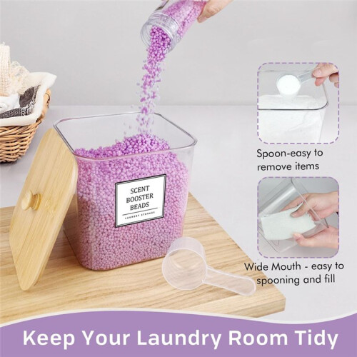 3+1 Pack Laundry Pods Container,Clear Laundry Room Organization Containers,Large Laundry Detergent Powder Storage 1