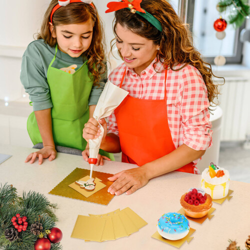 Goldene Mini Kuchen Kartonböden Quadratisch Für Kuchenhalter 2