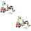 2Sets Kinder Gabelstapler Holzmodell Spaßiges Konstruktionsauto 8