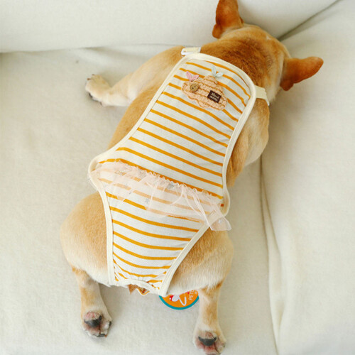 1Stk Orange Hundewindel, Leakproof, Komfortabel, Waschbar, Polyester 1