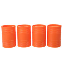 8Stk Kunststoff Würfelbecher Orange, Shaker Für - Und Partyspiele