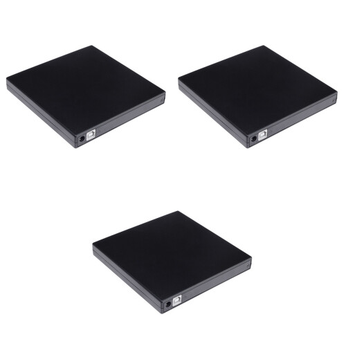 3Stk Externer Cd Reader Dvd Brenner USB 2.0 Schwarz Kompakt Tragbar 2