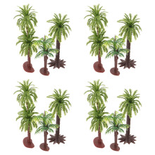 36Pièces Mini Arbres Tropicaux Résine Verte Décorations
