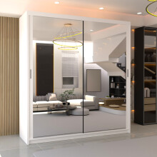 MN FURNITURE Double Mirror Sliding Door Wardrobe