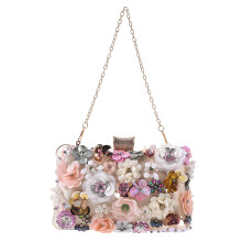 3Pièces Handbag Pochette Femme Soirée Fleurs Multicolores
