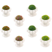 16Pcs Mini Potted Plants Resin Assorted Colors Miniature House Decor
