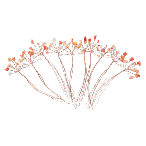 10Pcs Multi-Color Crystal Tree Branches with Copper Wire for DIY Craft