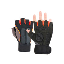 2Pairs Breathable Black Training Gloves with Anti-Slip Palm for Sports