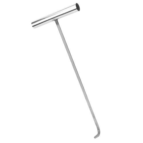 2Pcs Heavy Duty Metal Manhole Lifting Hook Silver Rust-Resistant Tool 2
