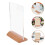 12Pcs Clear Acrylic Poster Stand Double-Sided Display with Wooden Base 11