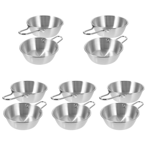 10Pcs Reusable Silver Camping Food Containers Multi-Use Water Bowls 2