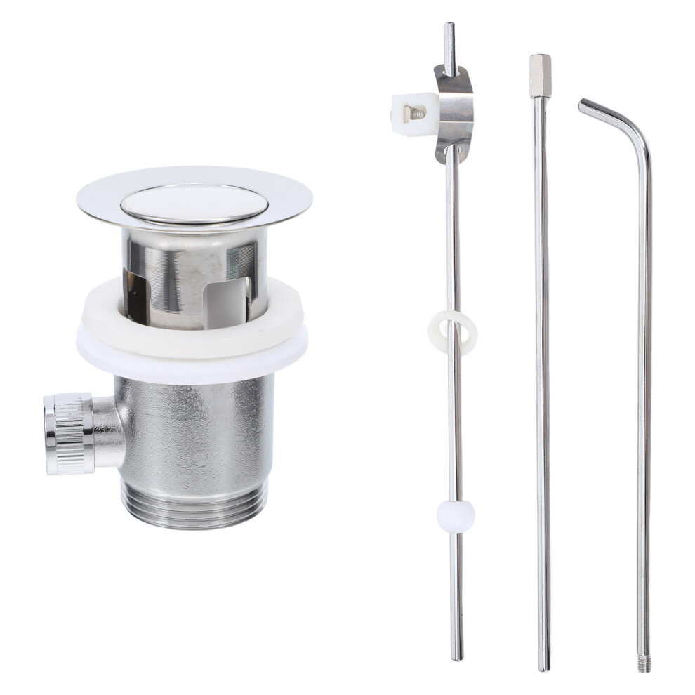1Set Modern Silver Bathroom Sink Drain Kit With Overflow And Pivot Rod 603036428369