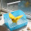 Pet Bird Bath Box Sky-Blue with Filtration and Shower Feature 6