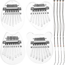4Pièces Kalimba Mini 8 Clés Couleurs Variées Piano À Doigts