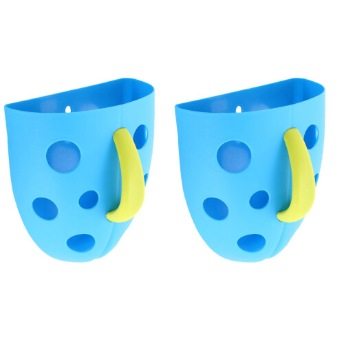 2Pcs Blue Bath Accessory Organizer with Suction Cups for Toy Storage 1