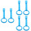 6Pcs Infant Pull Rings Nursery Blue Plastic Crib Hand Standing Assist 8