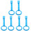 6Pcs Infant Pull Rings Nursery Blue Plastic Crib Hand Standing Assist 4