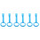 6Pcs Infant Pull Rings Nursery Blue Plastic Crib Hand Standing Assist 6