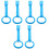 6Pcs Infant Pull Rings Nursery Blue Plastic Crib Hand Standing Assist 5