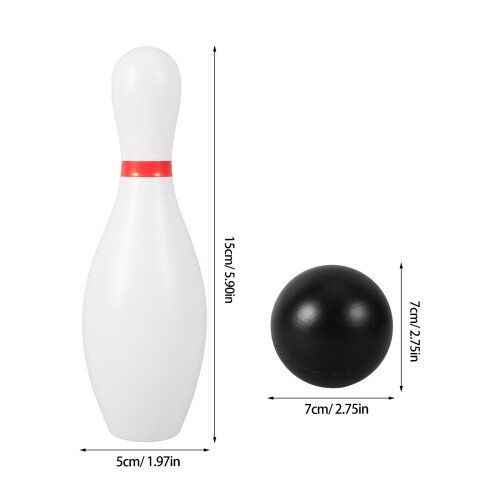 2Sets Bowling Speelset Kinderen Wit Plastic Met Bowlingballen 1