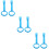 6Pcs Infant Pull Rings Nursery Blue Plastic Crib Hand Standing Assist 11