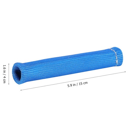 8Pcs Fiberglass Double-Layer Spark Plug Wire Case Blue Heat Shield 2
